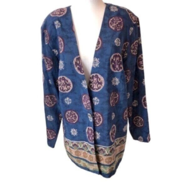 SG Sport  Blue Textile Print Business Casual Blazer XL - Picture 1 of 7